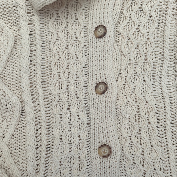 Frances Valentine Pima Cotton Button Front Long Sleeve Fisherman Cardigan Size L - Picture 9 of 11